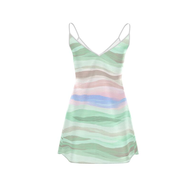 Amalfi Wave Mini Silk Dress