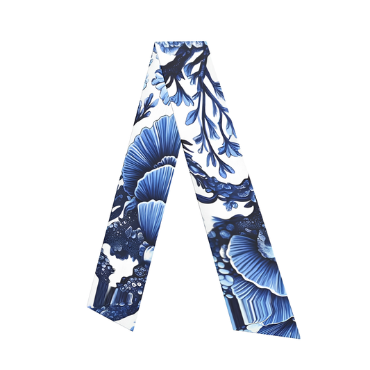 Coral Reverie Silk Hair Scarf