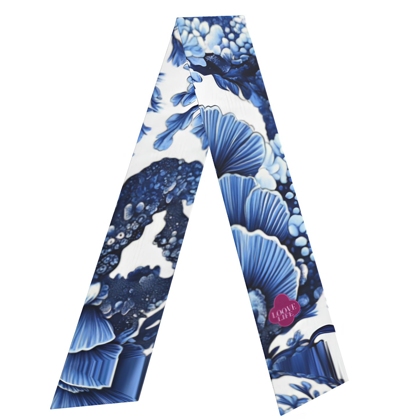 Coral Reverie Silk Hair Scarf