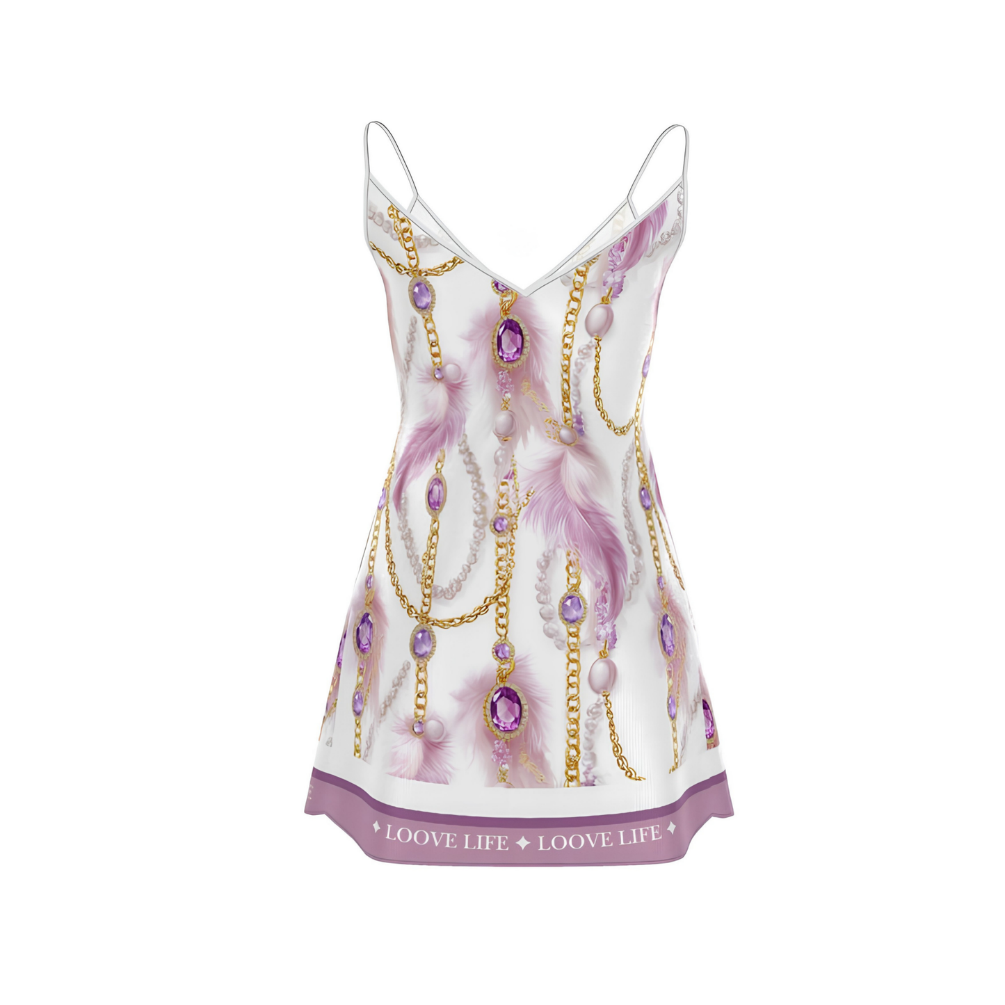 Feather & Fortune Silk Mini Slip Dress