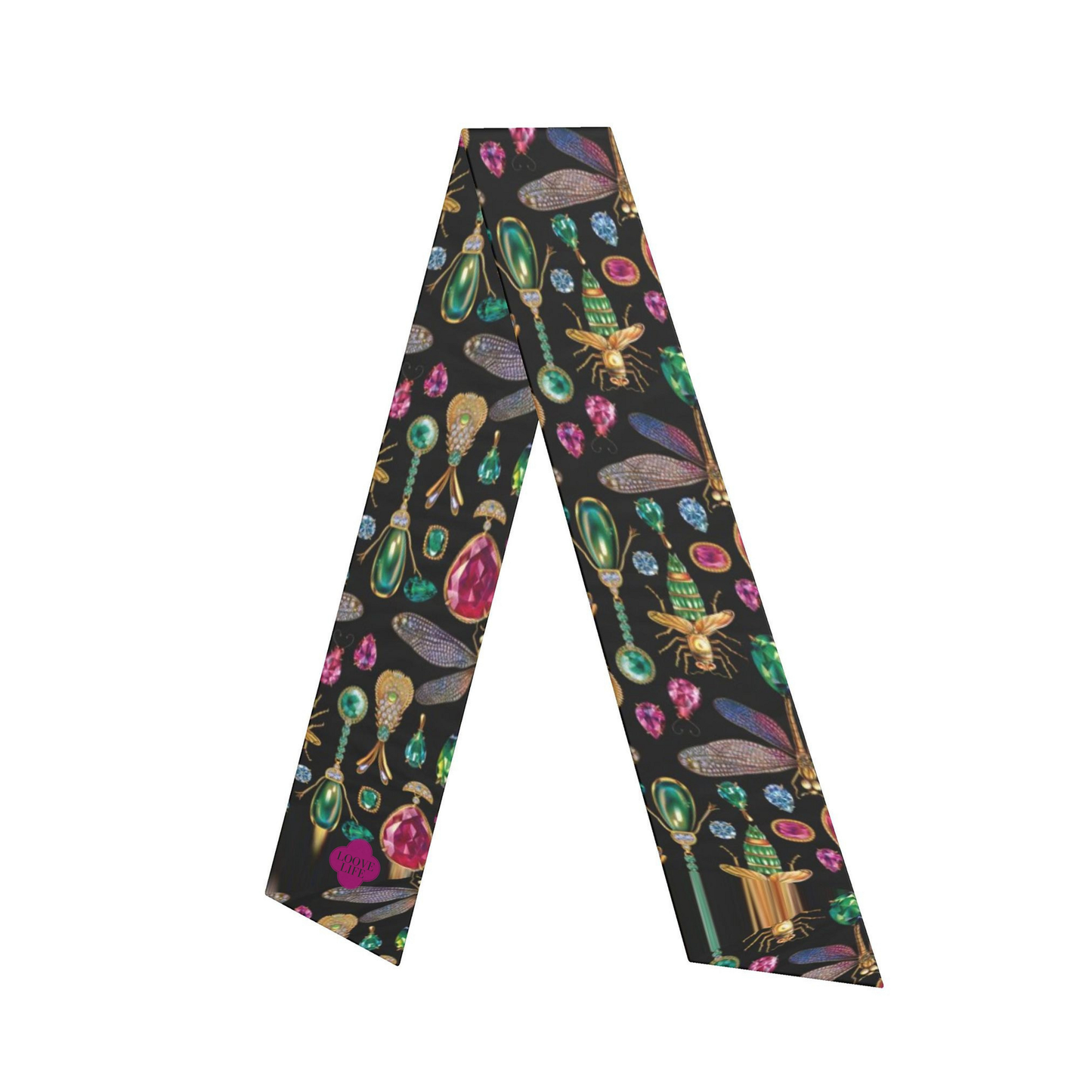 Jewel Noir - Silk Hair Scarf