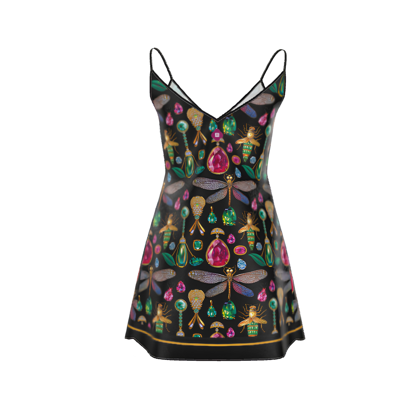 Jewel Noir -Silk Mini Slip Dress — Designer Resort Wear
