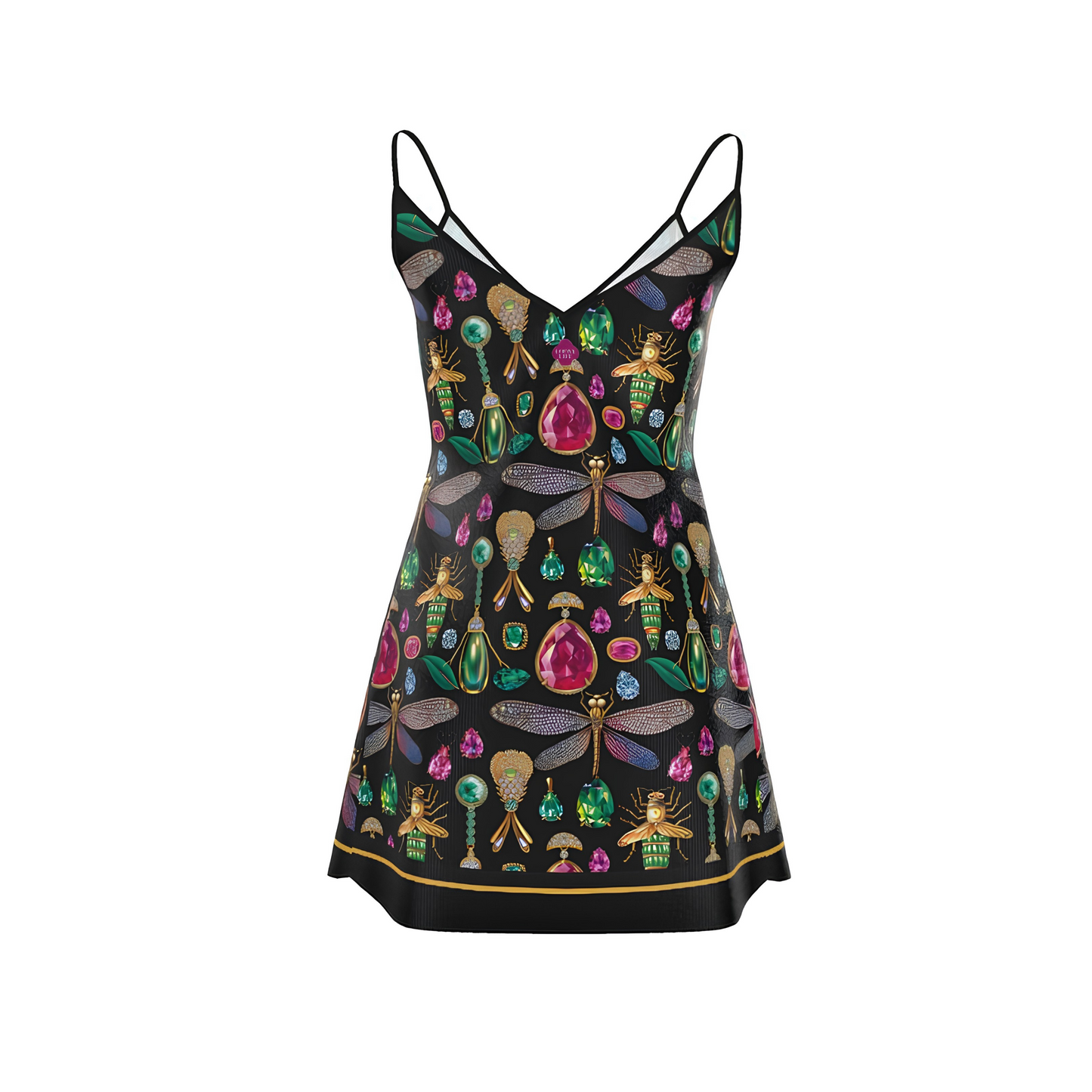 Jewel Noir -Silk Mini Slip Dress — Designer Resort Wear