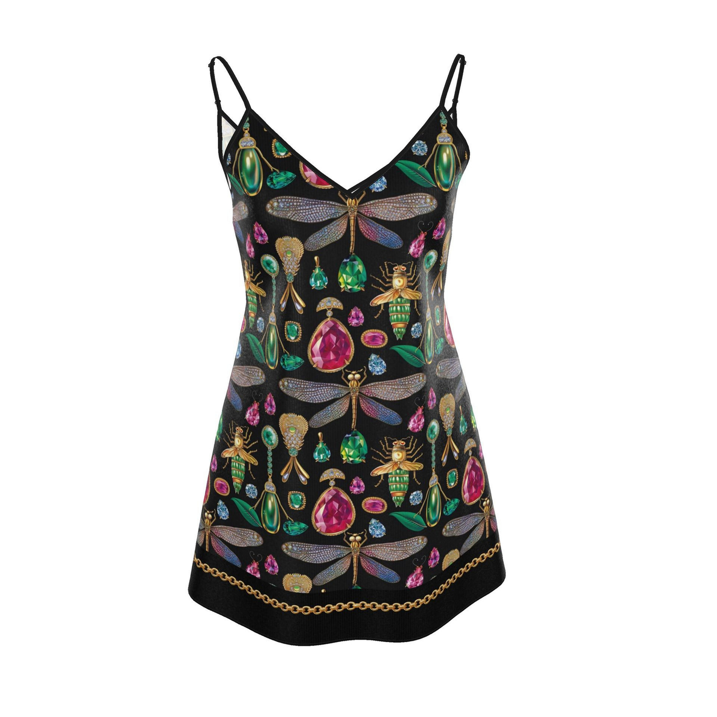 Jewel Noir -Silk Mini Slip Dress — Designer Resort Wear