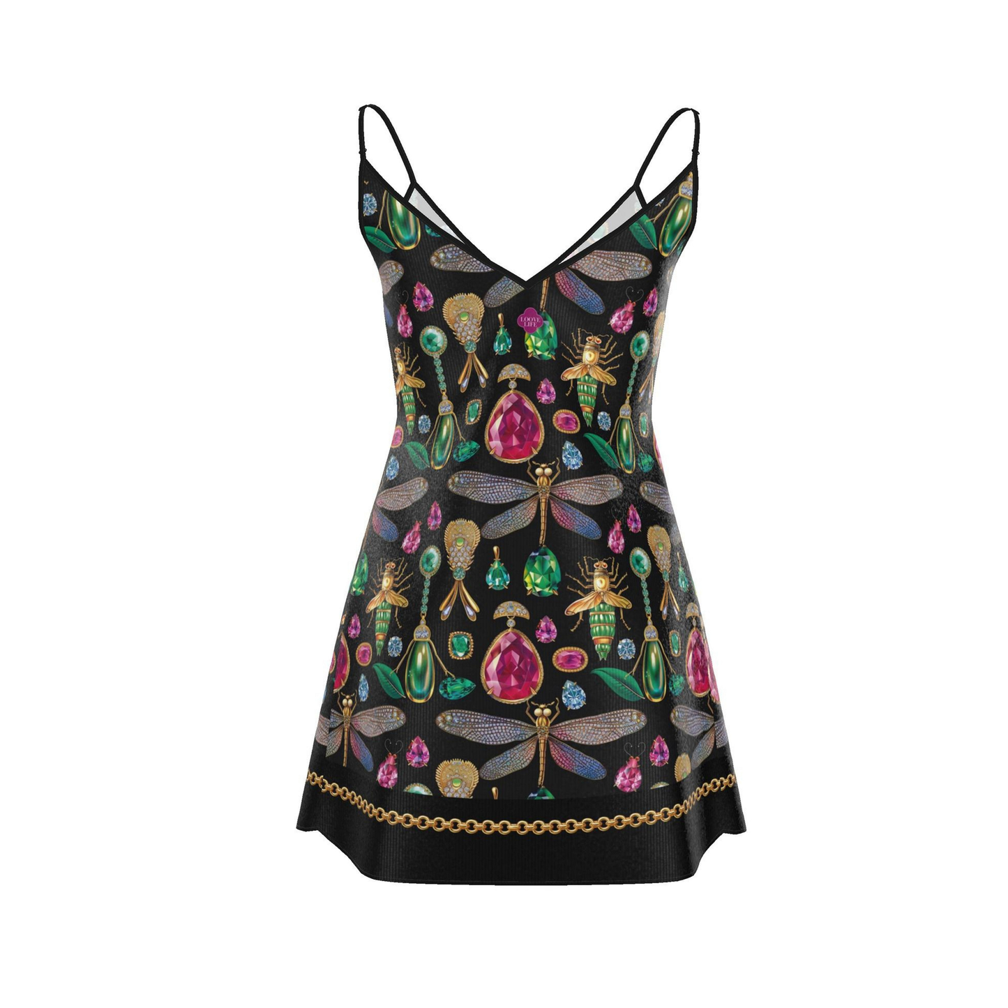 Jewel Noir -Silk Mini Slip Dress — Designer Resort Wear