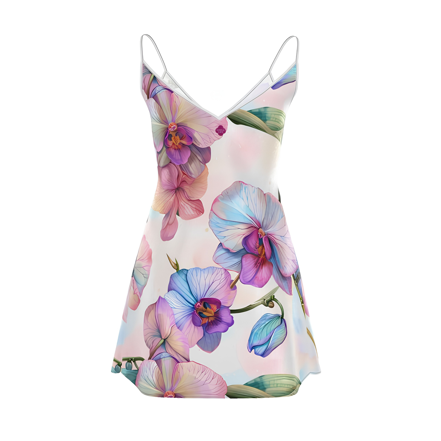 Orchid Bloom - Mini Silk Dress