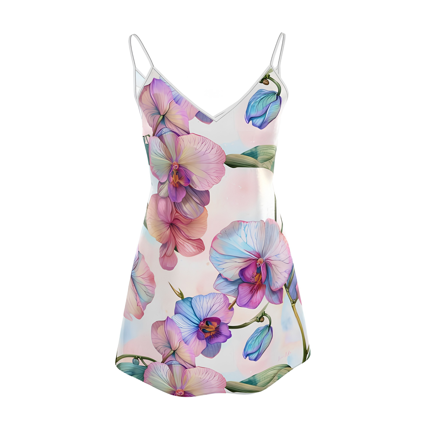 Orchid Bloom - Mini Silk Dress