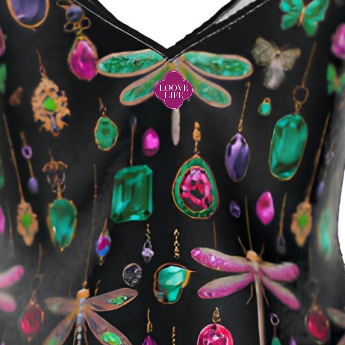 Jewel Noir -Silk Mini Slip Dress