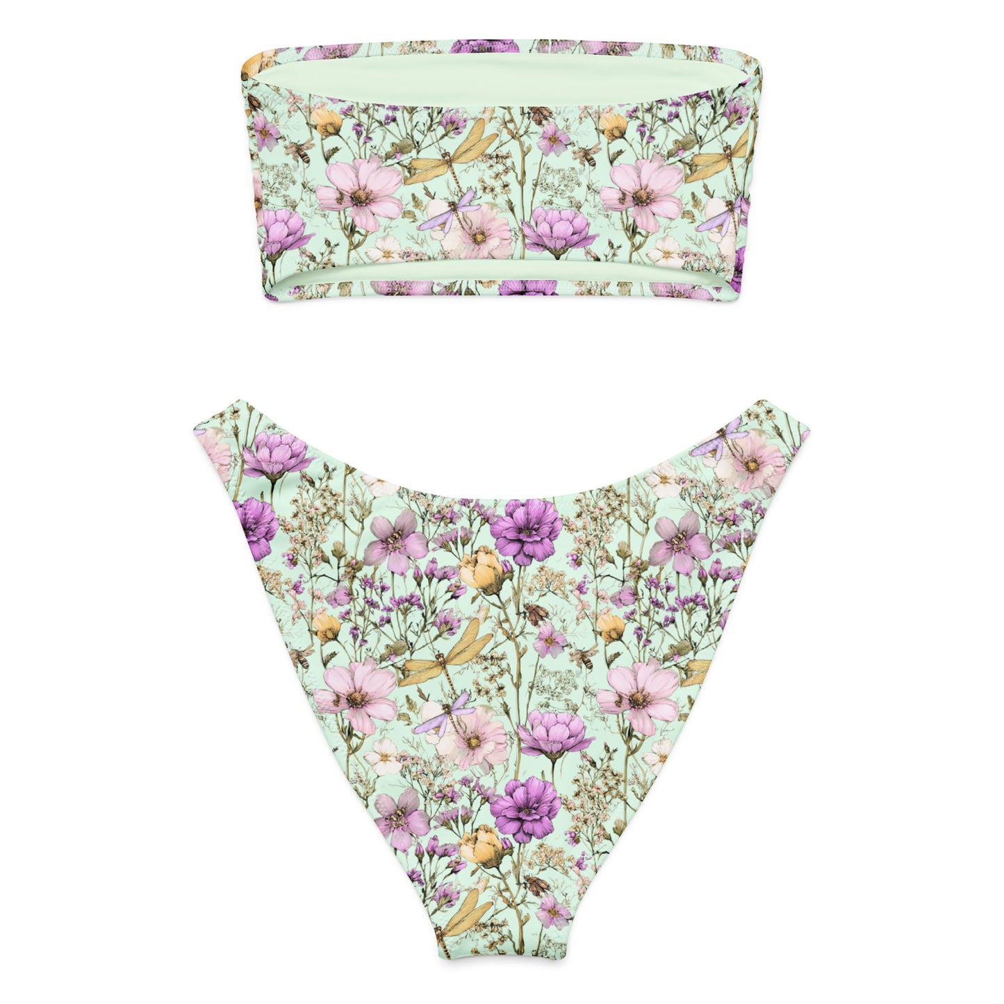 Dragonfly Mint Bandeau Bikini Set