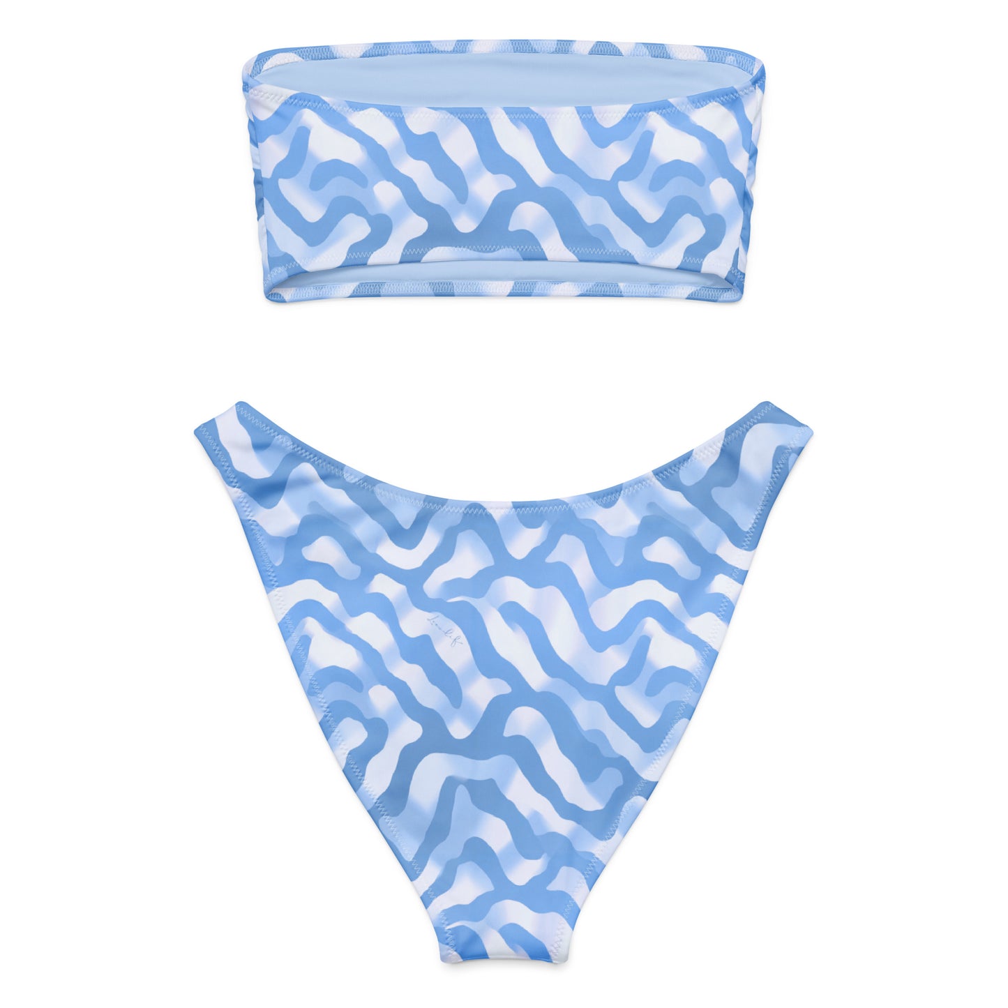 Azure Blue Bandeau Bikini Set