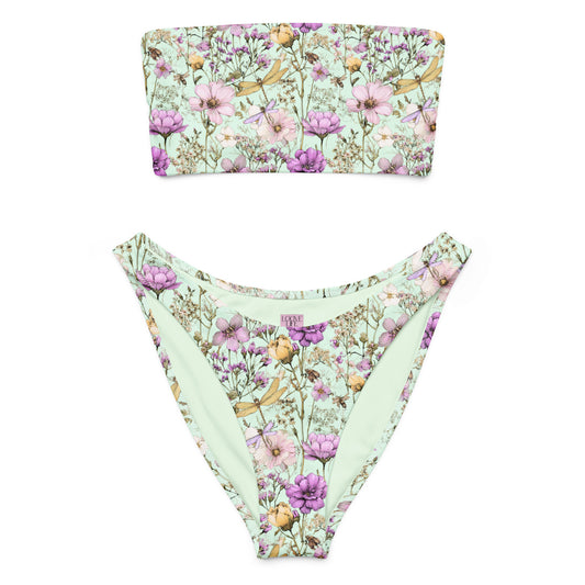 Dragonfly Mint Bandeau Bikini Set