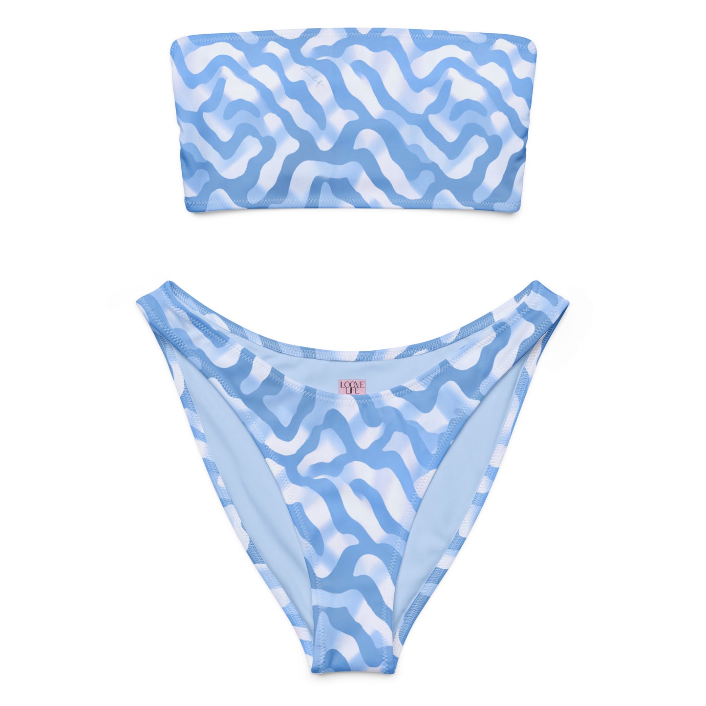 Azure Blue Bandeau Bikini Set