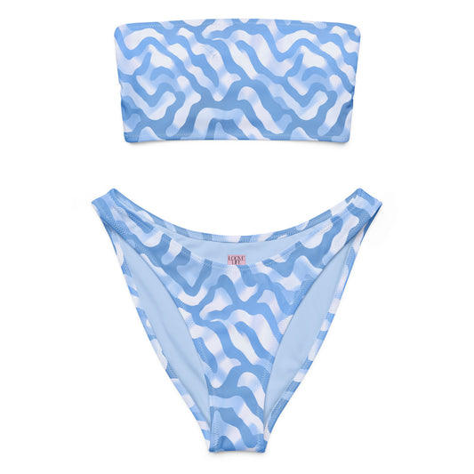 Azure Blue Bandeau Bikini Set