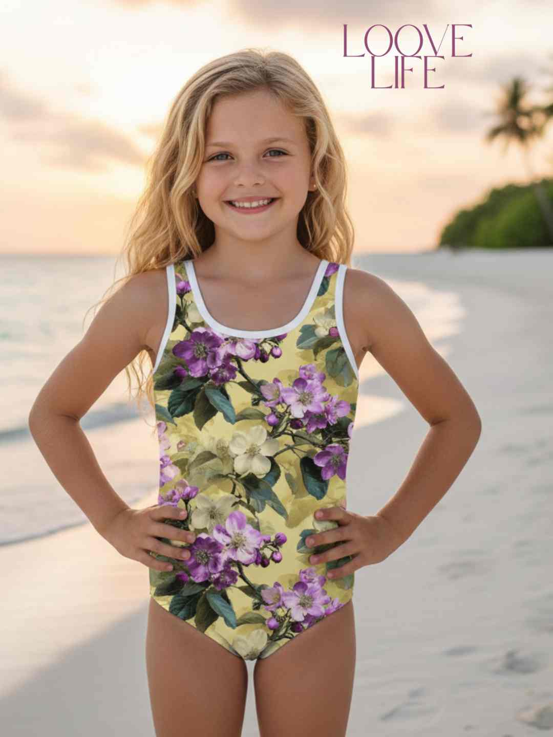 Sunset Bloom Kids Swimsuit