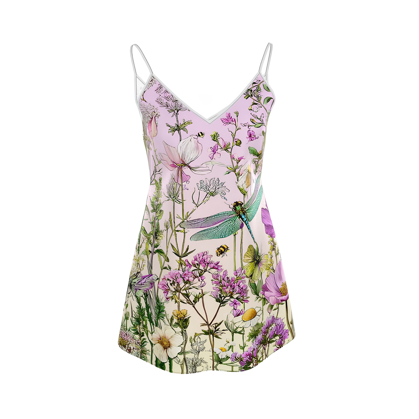 Dragonfly Garden Mini Silk Dress