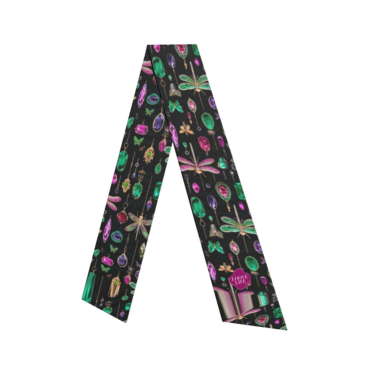 Jewel Noir - Silk Hair Scarf